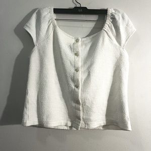 Madewell Texture and Thread white button front top